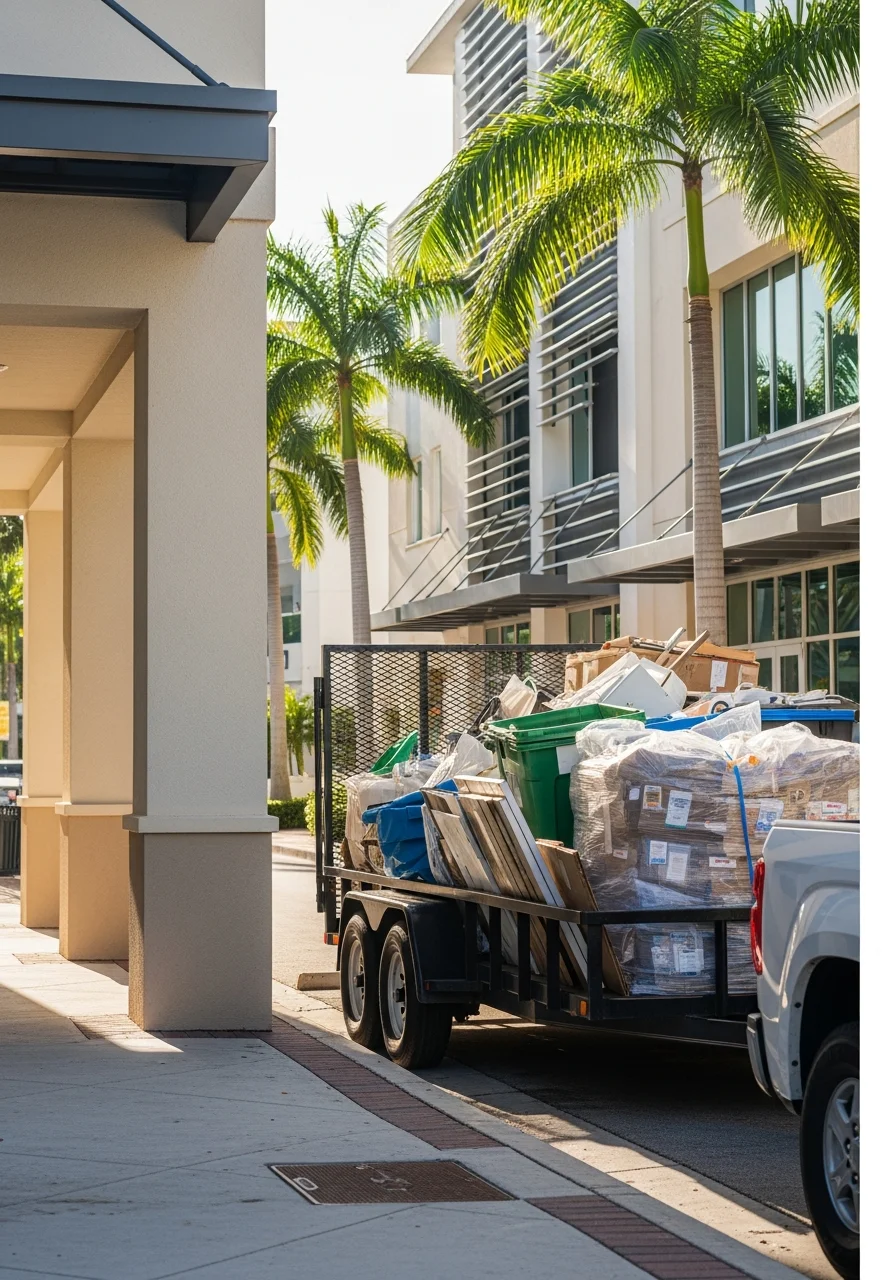 Pompano Beach downtown revitalization area with modern buildings and street-level activity.